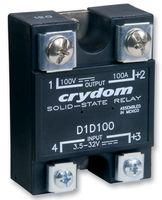 SENSATA/CRYDOM D2D07 Solid State Relay, SPST-NO, 7 A, 200 VDC, Panel Mount, Screw, DC Switch