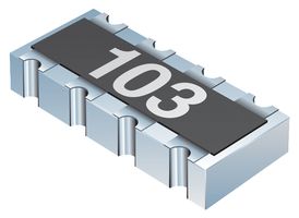 BOURNS CAT10-102J4LF Fixed Network Resistor, 1 kohm, Isolated, 4 Resistors, 0804 [2010 Metric], Concave, ± 5%
