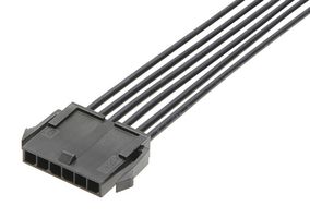 MOLEX 214752-1062 Cable Assembly, Micro-Fit 3.0 Plug to Micro-Fit 3.0 Plug, 6 Ways, 3 mm, 1 Row, 300 mm, 11.8 "