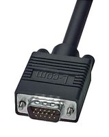 L-COM CTL3VGAMM-100B Computer Cable, HD-15 Plug, HD-15 Plug, 100 ft, 30.5 m, Black, CTL3VGAMM-B Series