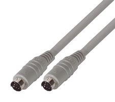 L-COM DK226MM-1 Computer Cable, Mini-DIN Plug, 6 Way, Mini-DIN Plug, 6 Way, 1 ft, 304.8 mm, Grey, DK226MM Series