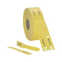 HELLERMANNTYTON 556-80589 TAGPU18X124-LOOP-PUR-YE Wire Marker, PK 500, Thermal Transfer, Blank (No Legend), Yellow, 124mm x 18mm, 35 mm